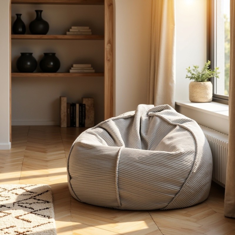 Pufa Worek Szary Sztruks Nobo SACO