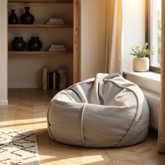 Pufa Worek Szary Sztruks Nobo SACO