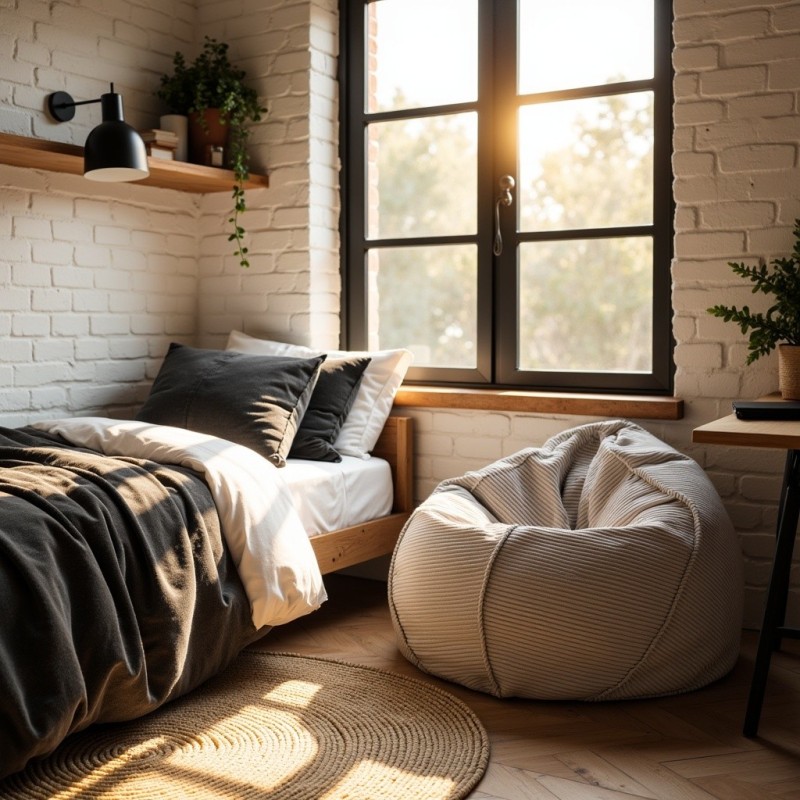 Pufa Worek Szary Sztruks Nobo SACO