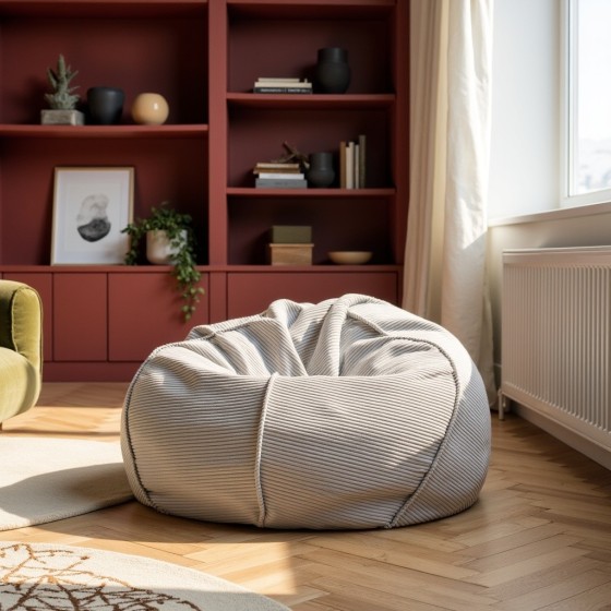 Pufa Worek Szary Sztruks Nobo SACO