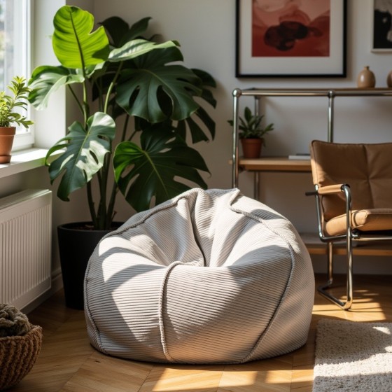 Pufa Worek Szary Sztruks Nobo SACO