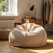 Pufa Worek Beżowa Sztruks Boho SACO Nobo