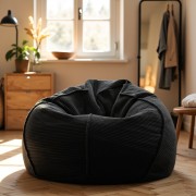 Pufa Worek Czarny Sztruks Boho SACO Nobo