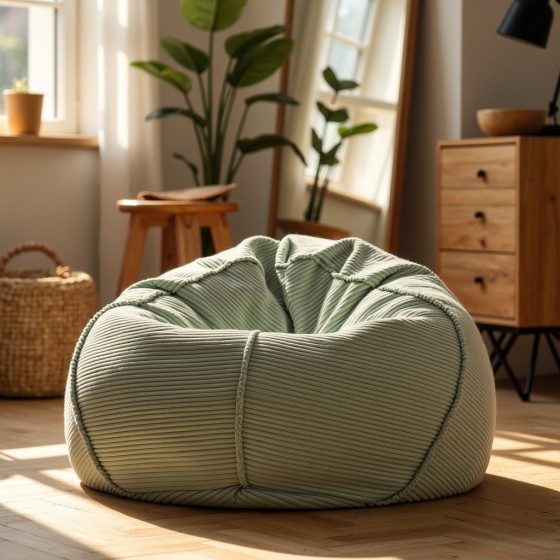 Pufa Worek Miętowa Sztruks Boho SACO Nobo