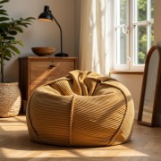 Pufa Worek Musztardowa Sztruks Boho SACO Nobo