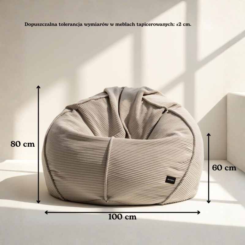 Pufa Worek Fioletowy Sztruks Boho SACO Nobo