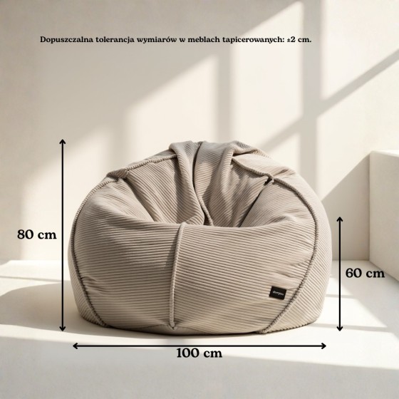 Pufa Worek Morska Sztruks Boho SACO Nobo