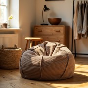 Pufa Worek Jasny Brąz Sztruks Boho SACO Nobo