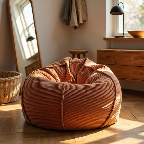 Pufa Worek Ceglasty Sztruks SACO Nobo