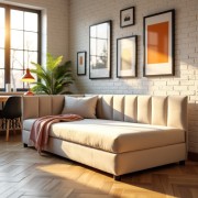 Tapczan Jednoosobowy FENIKS 90x200 z Pojemnikiem Bokiem i Oparciem - konfigurator