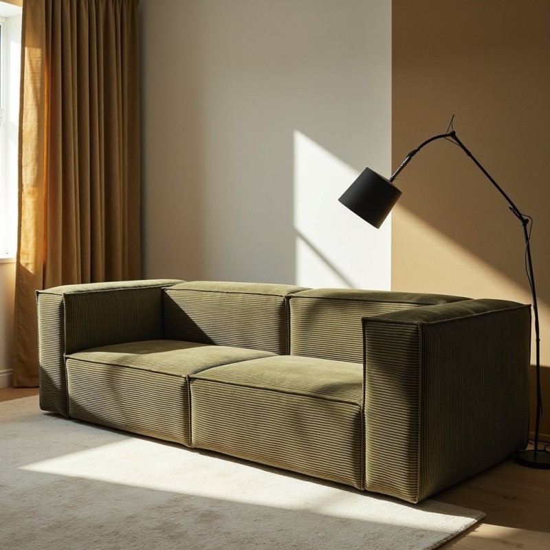 Sofa 3-osobowa dzielona MODU Sztruksowa - konfigurator