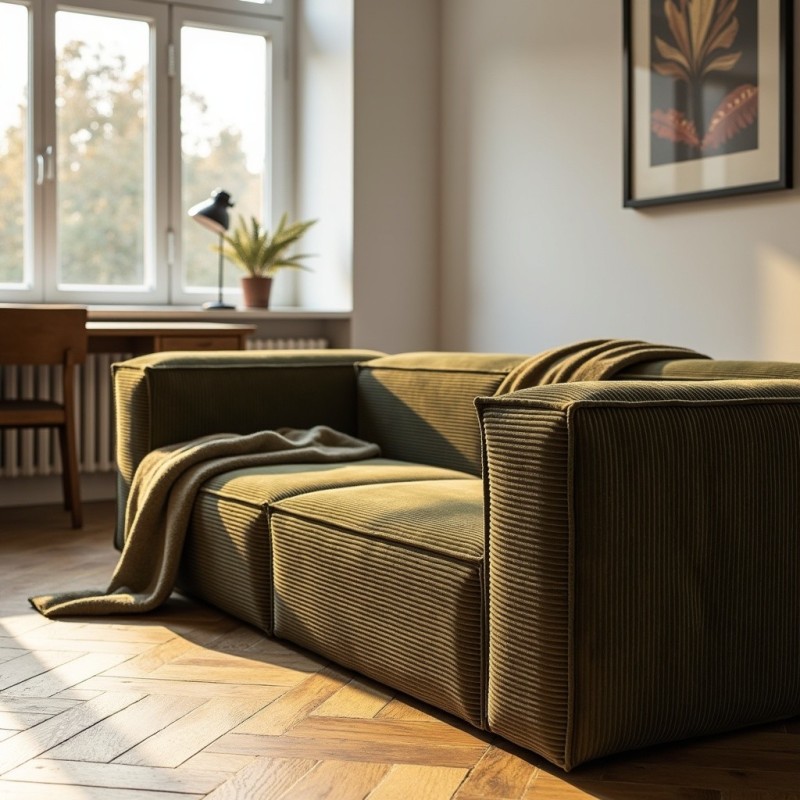 Sofa 3-osobowa dzielona MODU Sztruksowa - konfigurator