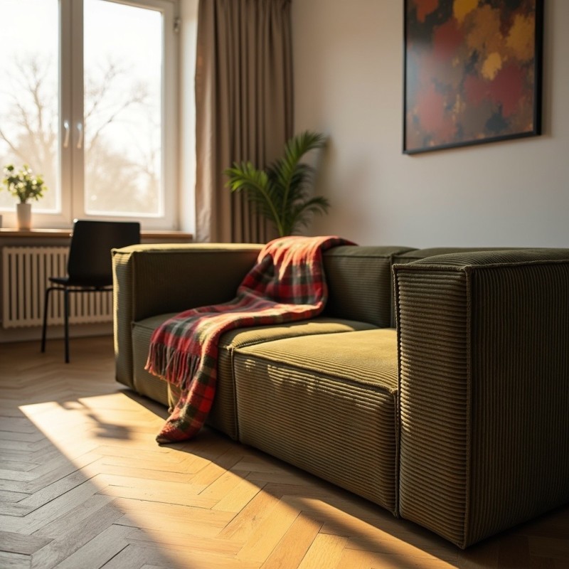 Sofa 3-osobowa dzielona MODU Sztruksowa - konfigurator