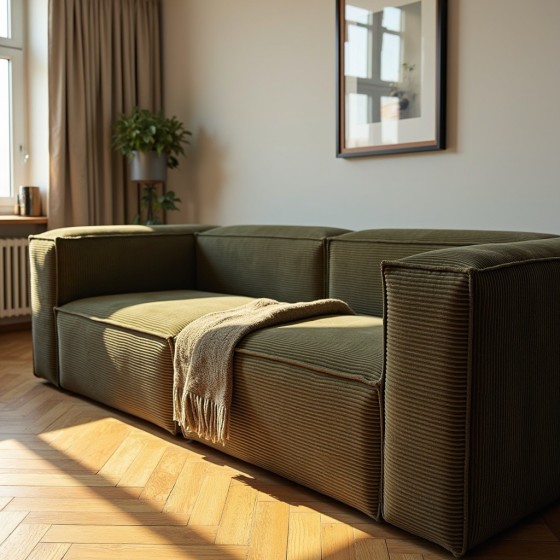 Sofa 3-osobowa dzielona MODU Sztruksowa - konfigurator