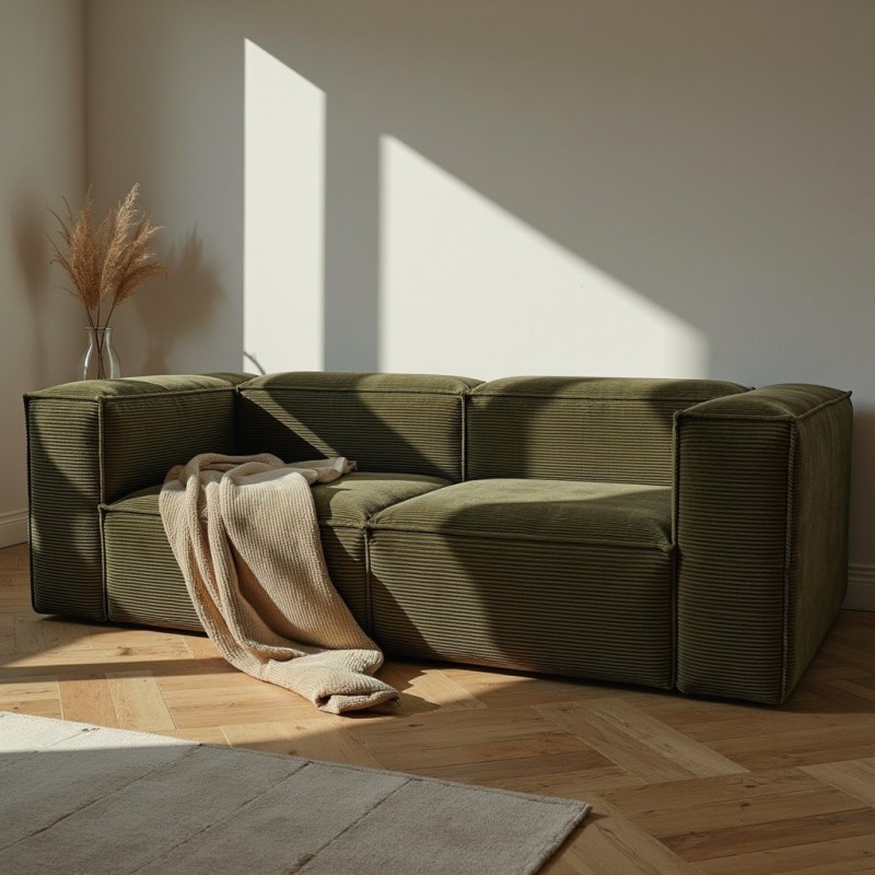 Sofa 3-osobowa dzielona MODU Sztruksowa - konfigurator