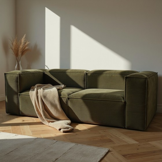 Sofa 3-osobowa dzielona MODU Sztruksowa - konfigurator