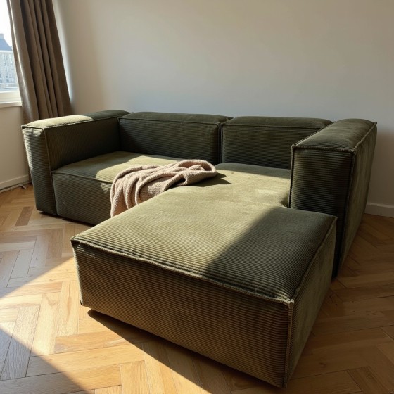 Narożnik modułowy 3 osobowy prawy MODU sztruks - konfigurator