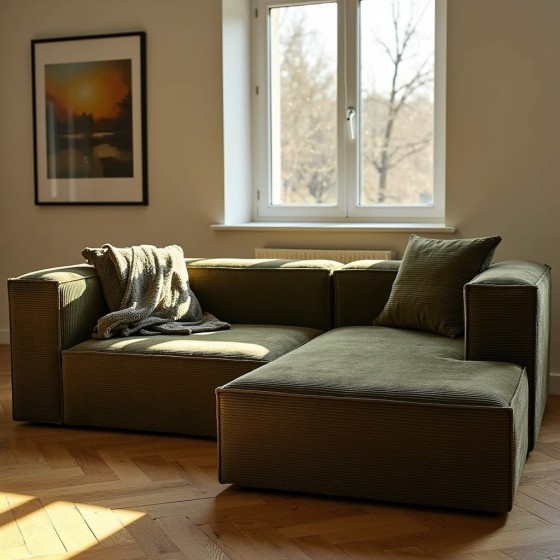 Narożnik modułowy 3 osobowy prawy MODU sztruks - konfigurator