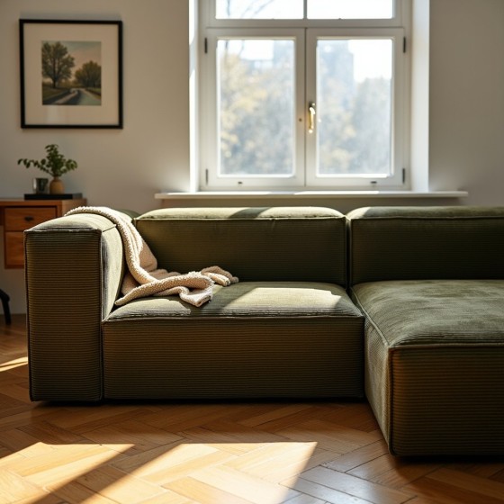 Narożnik modułowy 3 osobowy prawy MODU sztruks - konfigurator