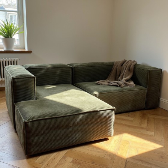 Narożnik modułowy 3 osobowy lewy MODU sztruks - konfigurator