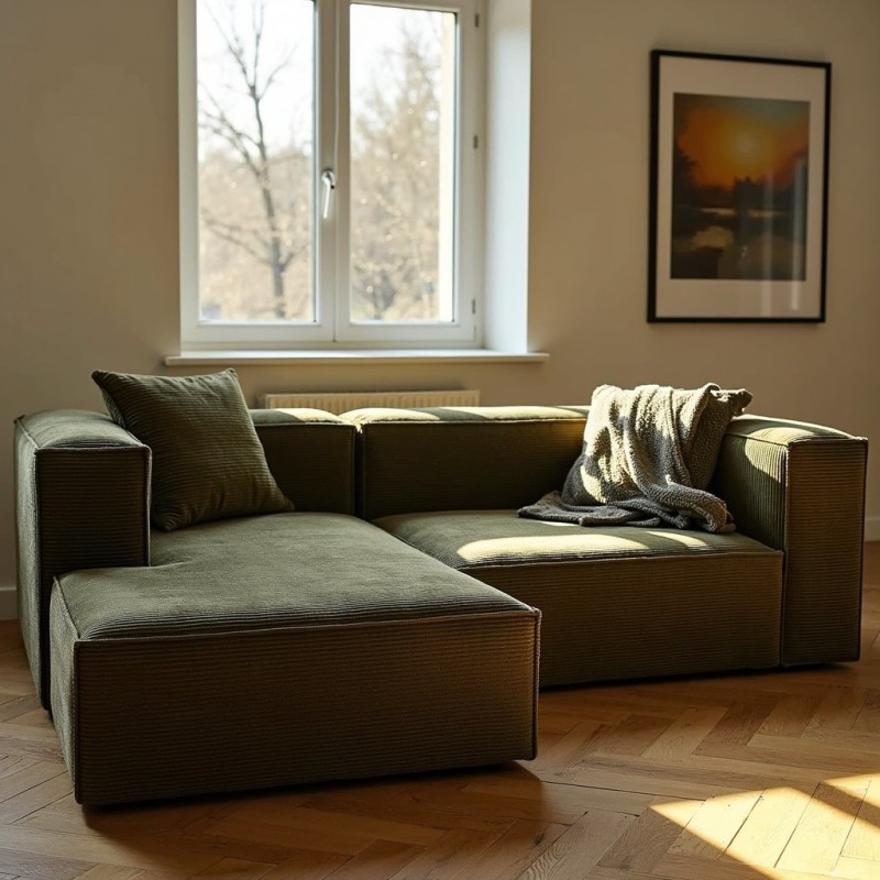 Narożnik modułowy 3 osobowy lewy MODU sztruks - konfigurator