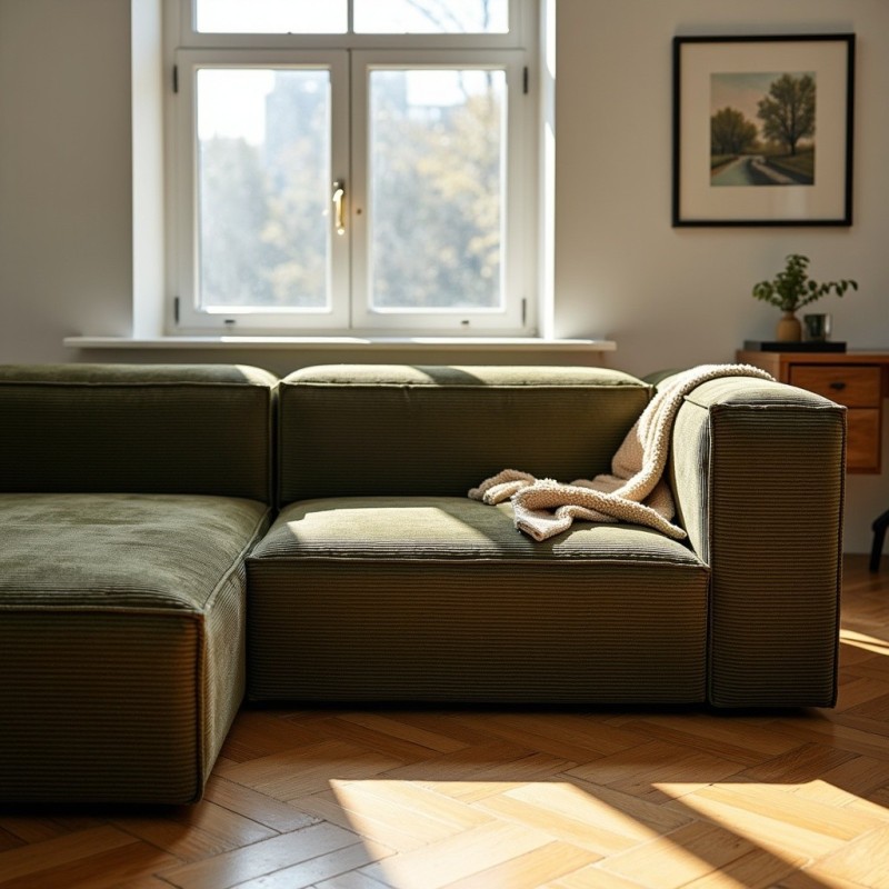 Narożnik modułowy 3 osobowy lewy MODU sztruks - konfigurator