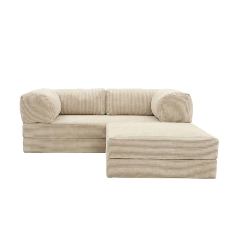 Narożnik 3-osobowy Beżowy NESTI MINI Sztruks