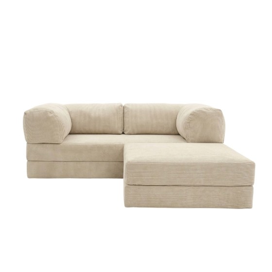 Narożnik 3-osobowy Beżowy NESTI MINI Sztruks