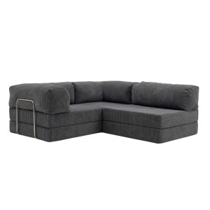 Narożnik 3-osobowy Ciemnoszary NESTI MINI Sztruks