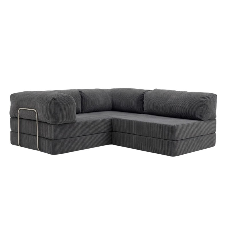 Narożnik 3-osobowy Ciemnoszary NESTI MINI Sztruks