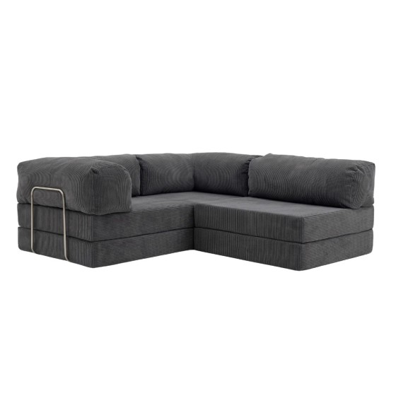 Narożnik 3-osobowy Ciemnoszary NESTI MINI Sztruks