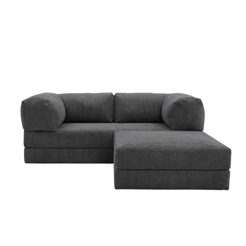 Narożnik 3-osobowy Ciemnoszary NESTI MINI Sztruks