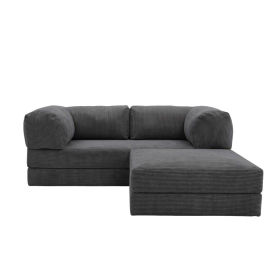 Narożnik 3-osobowy Ciemnoszary NESTI MINI Sztruks