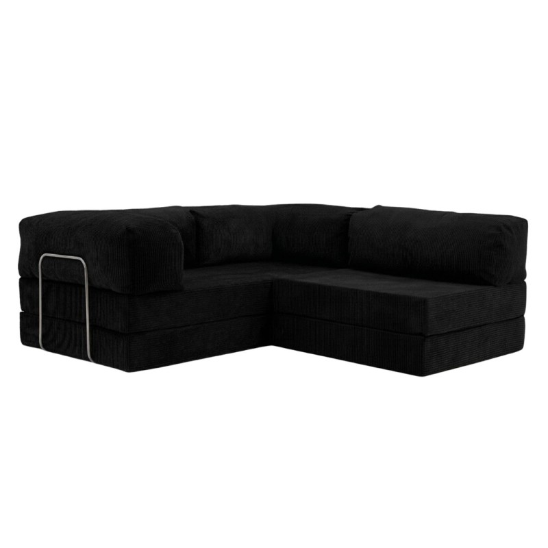 Narożnik 3-osobowy Czarny NESTI MINI Sztruks