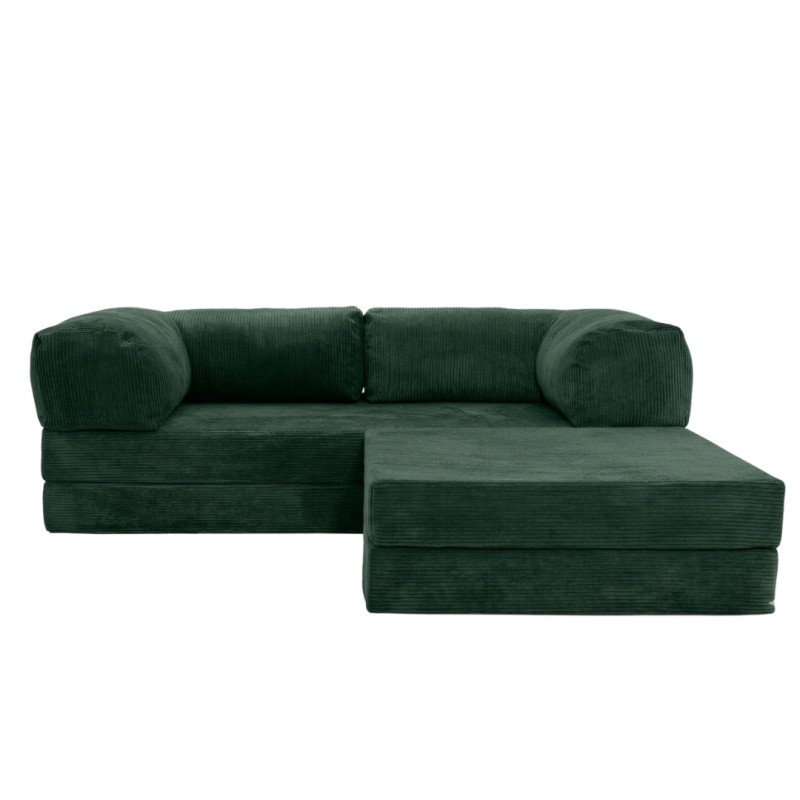 Narożnik 3-osobowy Butelkowa zieleń NESTI MINI Sztruks