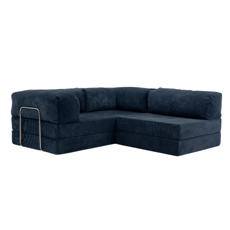Narożnik 3-osobowy Granatowy NESTI MINI Sztruks