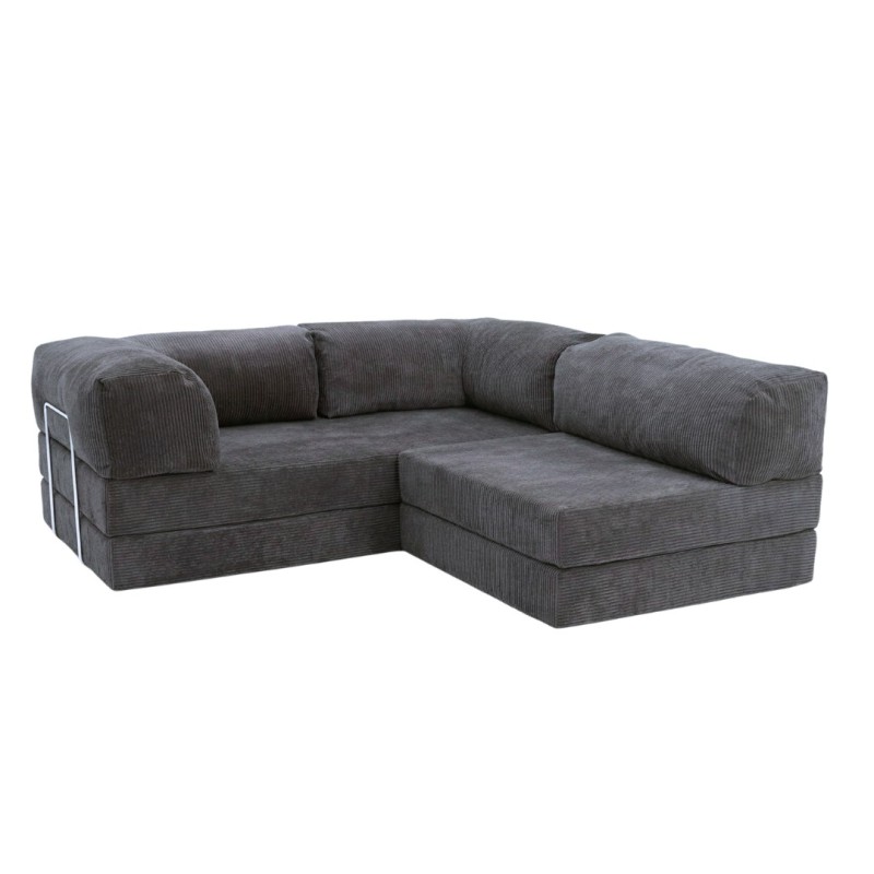 Narożnik 3-osobowy Ciemnoszary NESTI MINI Sztruks