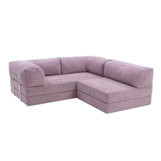 Narożnik 3-osobowy Fioletowy NESTI MINI Sztruks