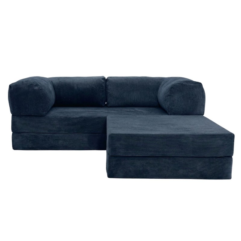 Narożnik 3-osobowy Granatowy NESTI MINI Sztruks