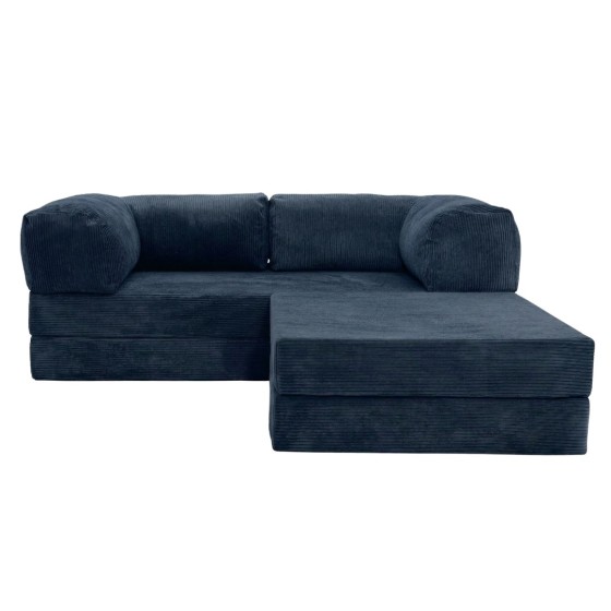 Narożnik 3-osobowy Granatowy NESTI MINI Sztruks