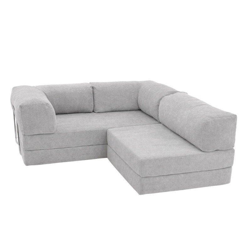 Narożnik 3-osobowy Jasnoszary NESTI MINI Sztruks