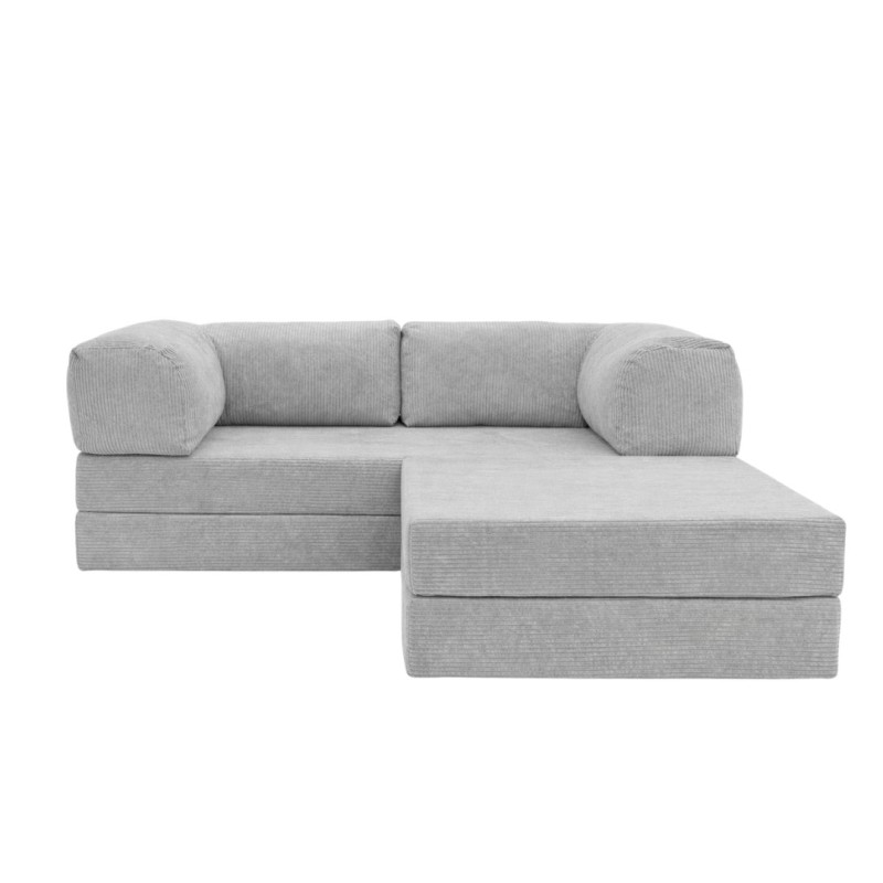 Narożnik 3-osobowy Jasnoszary NESTI MINI Sztruks