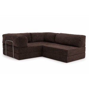 Narożnik 3-osobowy Brązowy NESTI MINI Sztruks