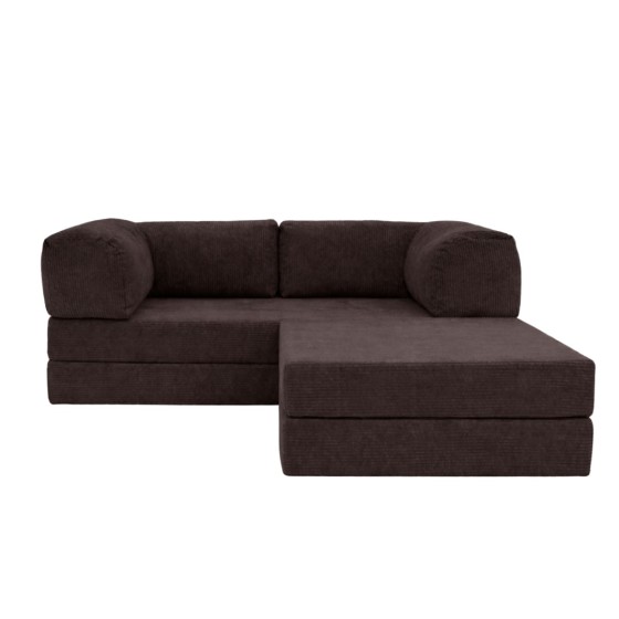 Narożnik 3-osobowy Brązowy NESTI MINI Sztruks