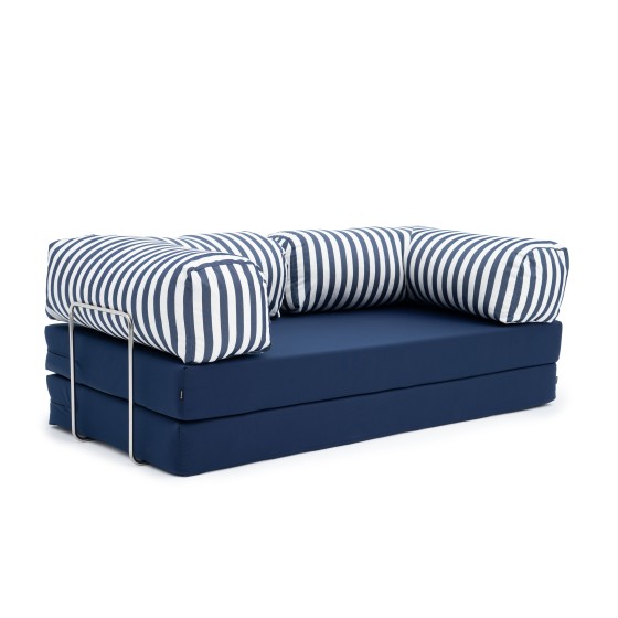 Sofa ogrodowa 2-osobowa NESTI Outdoor (biało-granatowe pasy)
