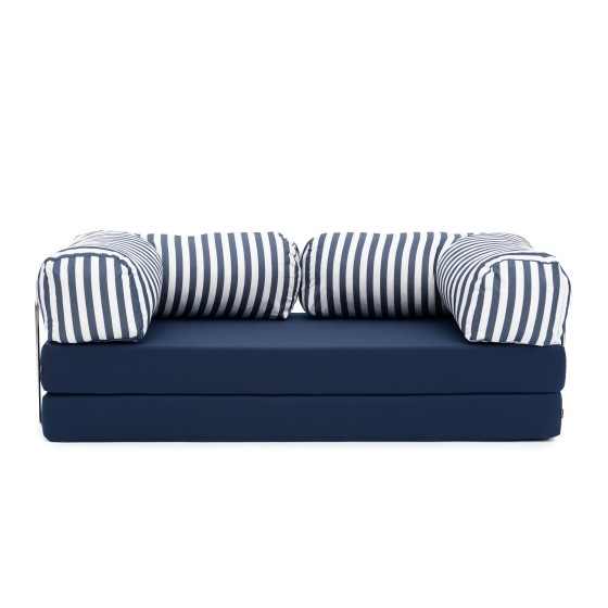 Sofa ogrodowa 2-osobowa NESTI Outdoor (biało-granatowe pasy)