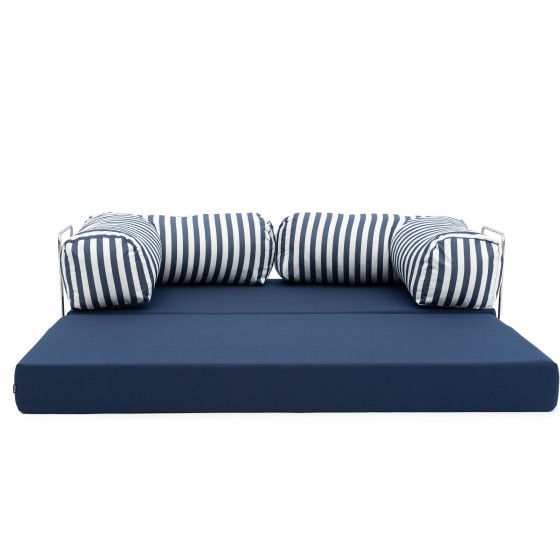 Sofa ogrodowa 2-osobowa NESTI Outdoor (biało-granatowe pasy)