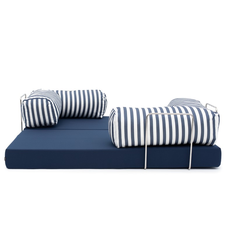 Sofa ogrodowa 2-osobowa NESTI Outdoor (biało-granatowe pasy)