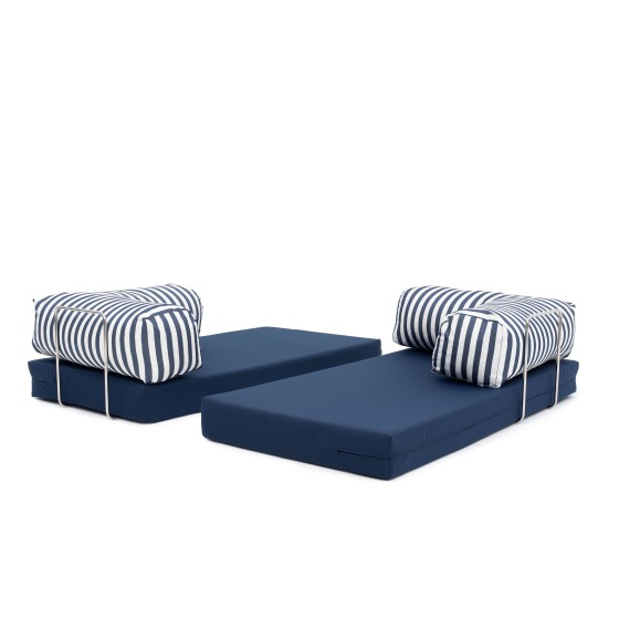 Sofa ogrodowa 2-osobowa NESTI Outdoor (biało-granatowe pasy)