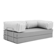 Sofa ogrodowa 2-osobowa NESTI Outdoor (biało-szare pasy)